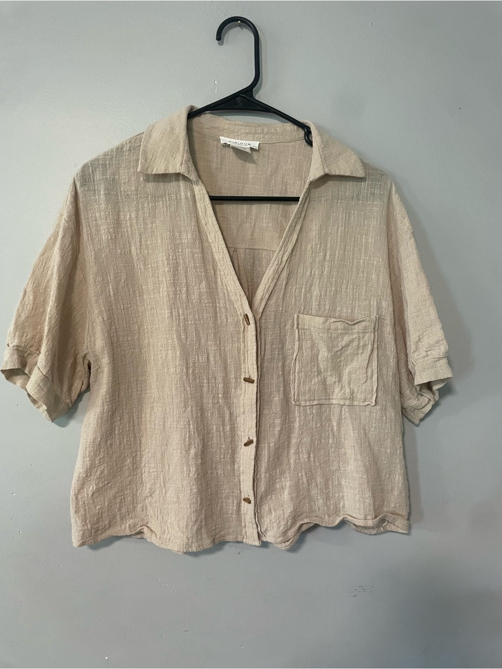 Kirious Los Angeles Natural Cream Textured 100% Cotton Top XL